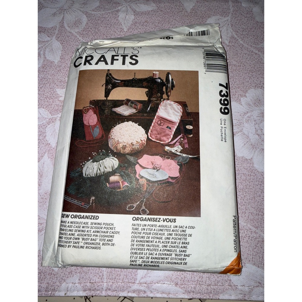 McCalls 7399 Sew Organized Sewing Accessories Pattern Pauline Richards Vintage